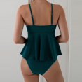 thumbnail image 6 of GIPQJK Tankini Swimsuit for Women Tummy Control Two Piece Swimwear Summer Flowy Adjustable Strappy Swimwear Top with High Waisted Bottom,Green L, 6 of 7