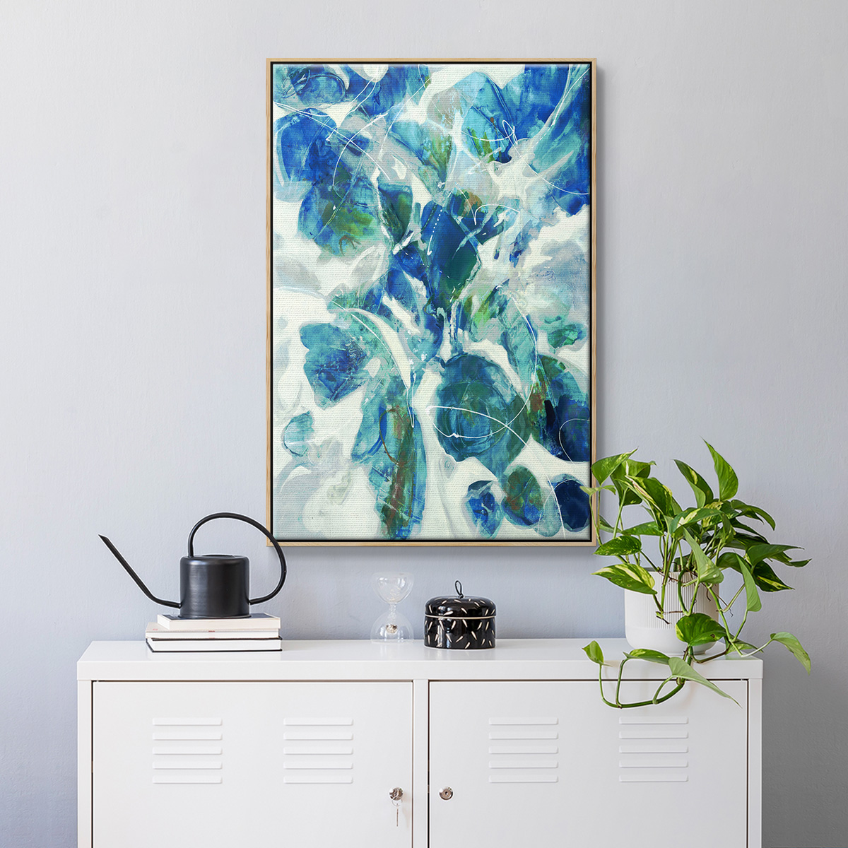 Winding Road Framed Premium Gallery Wrapped Canvas - Ready to Hang - 17 x 25 - Natural Wood Floating Frame