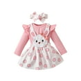 thumbnail image 2 of Toddler Girls Cute Skirt Dress Set, Cute Rabbit Print Top + Suspender Skirt/Skirt Spring and Fall Casual Set (Pink,0-3 Months,Baby Girls,Cotton Blend,Toddler), 2 of 6