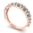 thumbnail image 2 of 0.98 ctw Wedding Band for Women - 18K Rose Gold Blue Moissanite Stackable Eternity Ring, 2 of 6