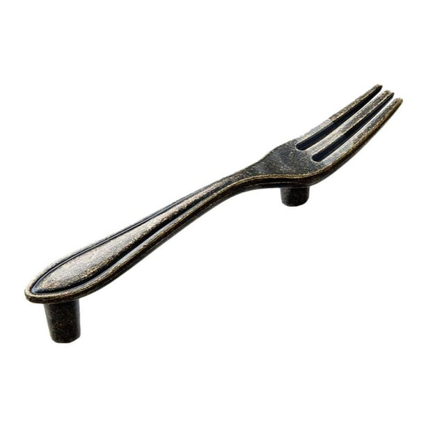 Exquisito tirador de puerta de gabinete para reemplazo de muebles DIY Horquilla de bronce antiguo