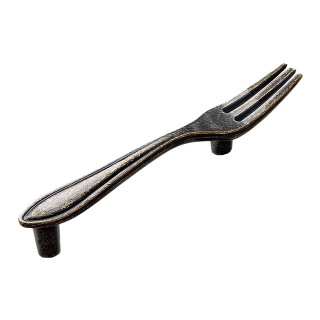 simhoa Creative Spoon Pull Handle Kitchen Cabinet Door Knob Antique Bronze Fork