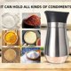 thumbnail image 4 of Mejor juego de botellas de vidrio recargables para especias con tapas y estante de acero inoxidable para cocina, camping y autocaravana, 4 of 6