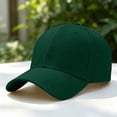 thumbnail image 5 of Plain Baseball Cap Adjustable Running and Outdoor Unisex Hat Dark Green One Size, 5 of 7
