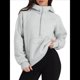 thumbnail image 2 of Sudadera Holgada de Larga con Capucha y Bolsillo con Media Cremallera para Mujer, Otoño e Invierno Gris L, 2 of 10