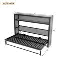 thumbnail image 4 of Twin Size Murphy Bed, Hidden Wall Bed with Storage Shelves, Metal Multifunctional Foldable Bed Frame for Bedroom, Guest Room, Space Saving, Easy Assembly, Gray, 4 of 9
