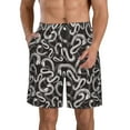 thumbnail image 2 of Uemuo Hand Drawn Snake Pattern Men's Swim Trunks Hawaiian Beach Bathing Suit Swimsuits Beach Quick-Dry Shorts with Pockets-3X-Large, 2 of 9