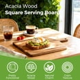 thumbnail image 2 of 1 Pc 17x13 Inch Acacia Wood Cutting Board Handle Charcuterie Serving, 2 of 8