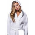 thumbnail image 6 of Waffle Hooded Long Robe Square Pattern White, 6 of 6