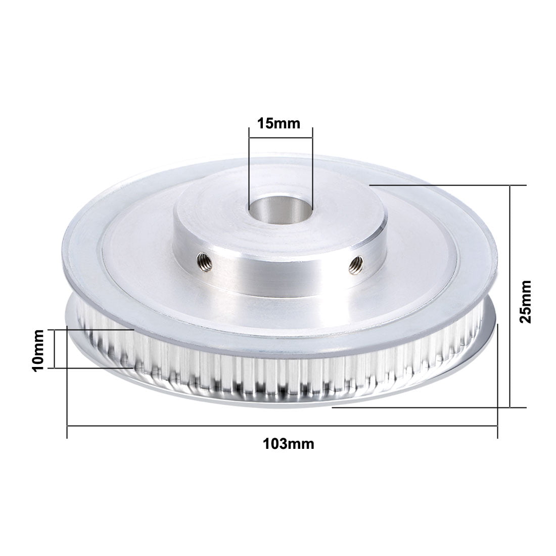Aluminum XL 60 Teeth 15mm Bore Timing Belt Pulley for 10mm Belt 3D Printer CNC 
