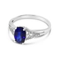 thumbnail image 4 of 10k White Gold Oval Sapphire And Diamond Ring, 4 of 8