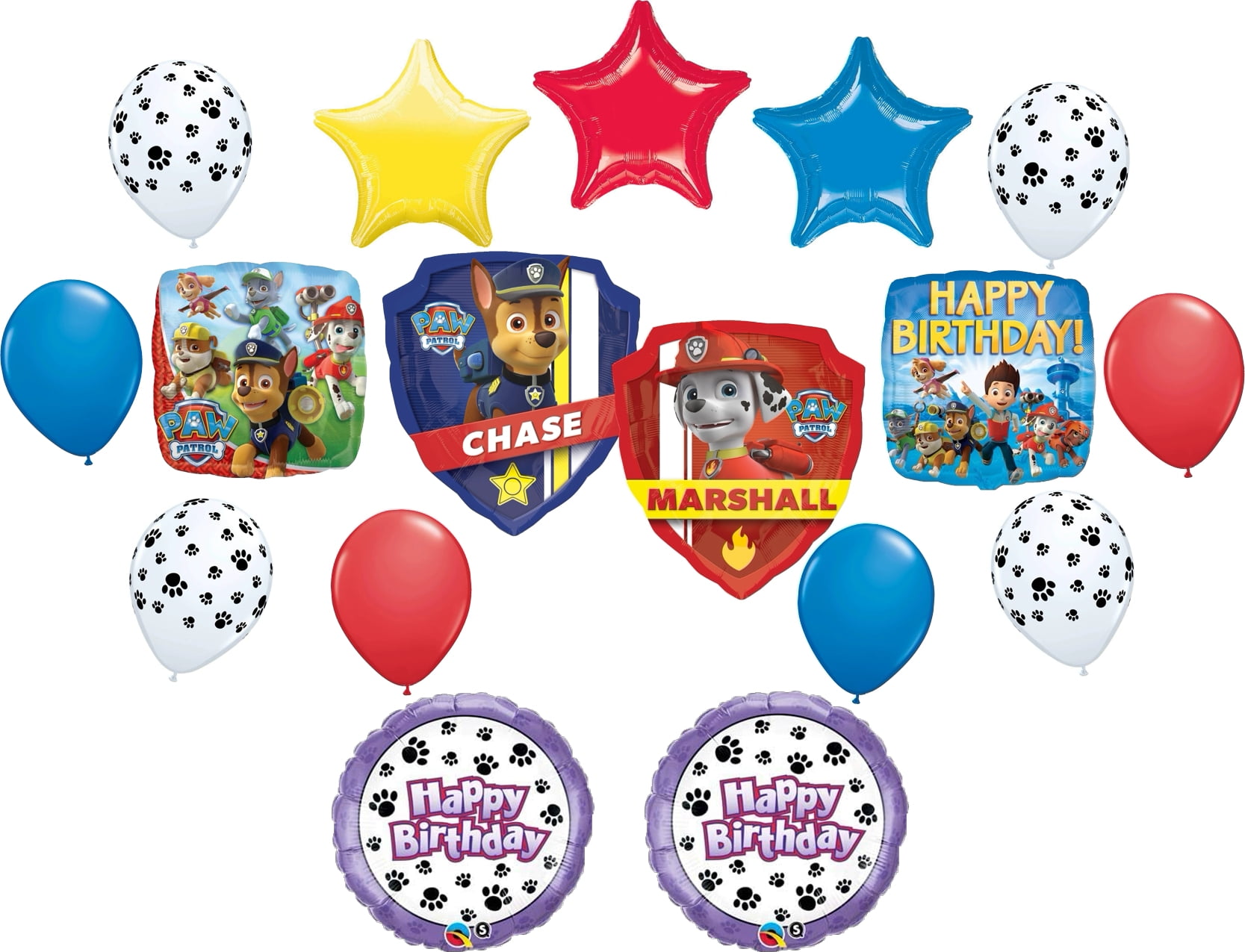Anagram Officially Licensed Paw Patrol Marshall Birthday Balloon Set – Includes 30in Number, 30in Marshall, 18in 'Happy Birthday', Latex Balloons & More For Party Decor - View #3