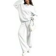 thumbnail image 6 of Kixjoy Women Sweatsuits Sets Hoodie and Sweatpants Set Plus Size Casual Winter Sweatsuit Basic Long Sleeve Thermal Women's Tracksuits with Pockets, White S, 6 of 7