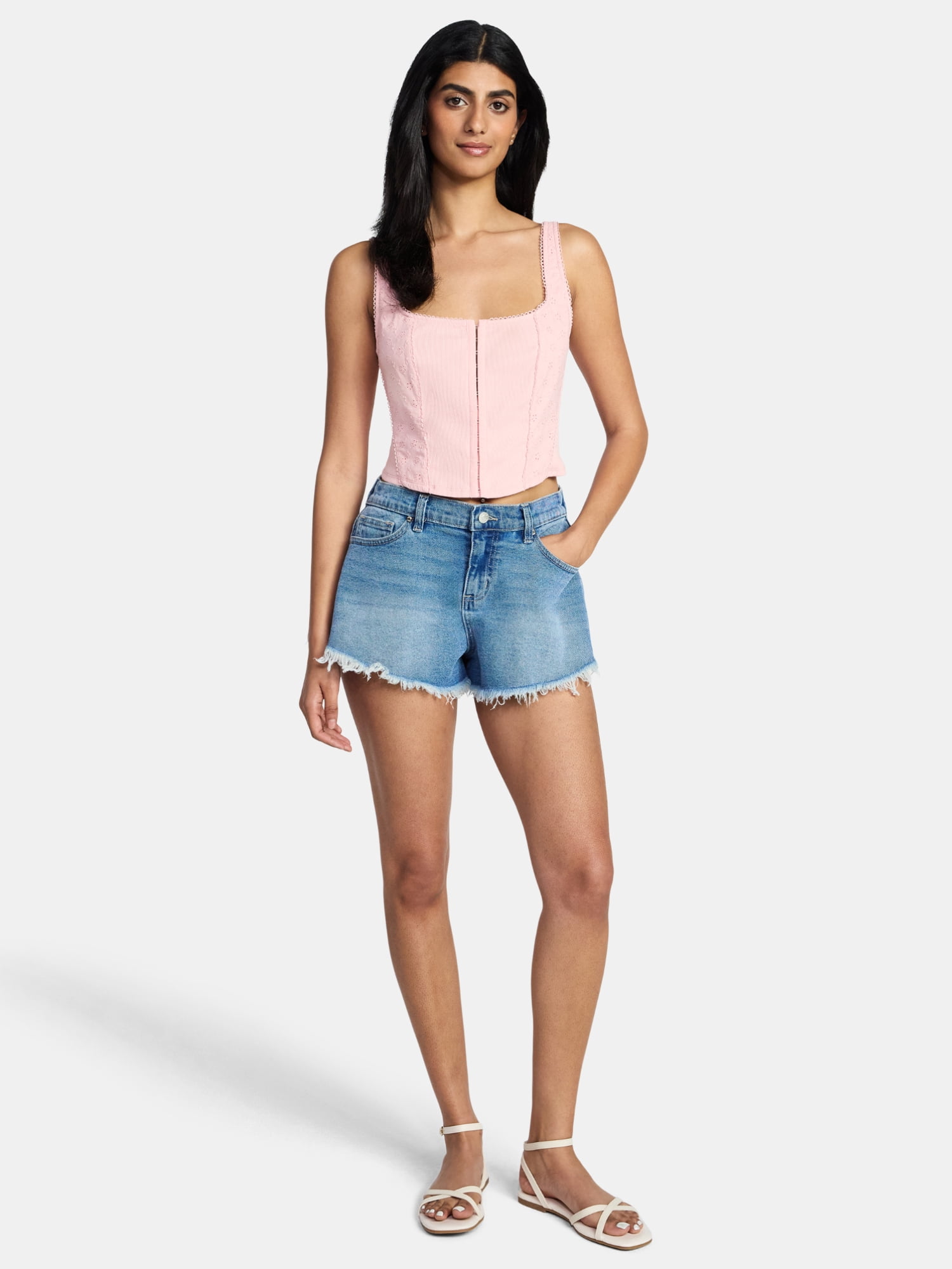 Madden NYC Women's Eyelet Corset Top, Sizes XXS-XXL - Walmart.com