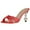 Red, variant on FSJ Women Classic Rhinestone Open Peep Toe Pearls Heel Sandals Cross Strap Mule Slip On Wedding Party High Heel Slippers Shoes Size 8 Red