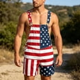 thumbnail image 2 of 250th Anniversary American Flag Overalls Shorts for Men Patriotic Bibs Coveralls Loose Fit Casual Summer Jumpsuit for Fourth of July Festival Wear, 2 of 4