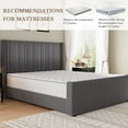 thumbnail image 4 of 4 EVER WINNER Queen Size Bed Frame, Velvet Upholstered Platform Bed Frame with Headboard, Gray, 4 of 6