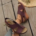 thumbnail image 5 of Womens Orthopedic Wedge Sandals Hollow out Splice Leather Adjustable Slingback Wedges Heels Casual Breathable Open Toe Walking Shoes Red Size 6, 5 of 9