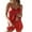 Red, variant on Womens Pajama Satin Cami Shorts Set Nightwear Set Sleepwear Underwear for Women