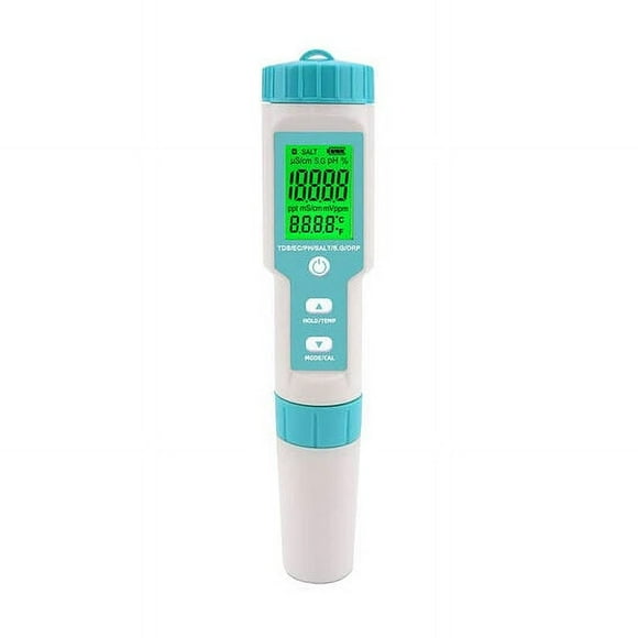 Pool Salinity Tester 5 in 1 Digital Salt Water pH and Salinity Meter Pool pH and Salinity Tester Salinity Meter for Swimming Pool, Hot Tub and Swim Spa