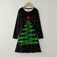 thumbnail image 7 of Glisme Girls Christmas Dress Long Sleeve Round Neck Xmas Dresses Cartoon Prints Adorable Toddler Playsuit 18-24 Months Black, 7 of 7