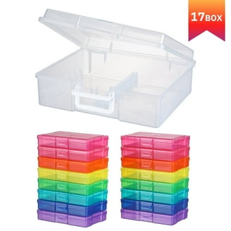 Lifewit Photo Storage Box 10x15cm 4R Photo Case, 18 Plastic Photo Holder, Colorful Photo Box Storage, Seed Organizer Craft Storage Box for Cards Photos with 1 Sheet Label Sticker