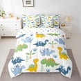 thumbnail image 2 of Manfei Teens Children Cute Dinosaur Bedding Comforter Set 7 Pieces,Kawaii Wildlife Dino Full Bedding Set Lightweight,Cute Woodland Animal Fitted Sheet Flat Sheet,Luxury Bedroom Decor,Reversible, 2 of 8