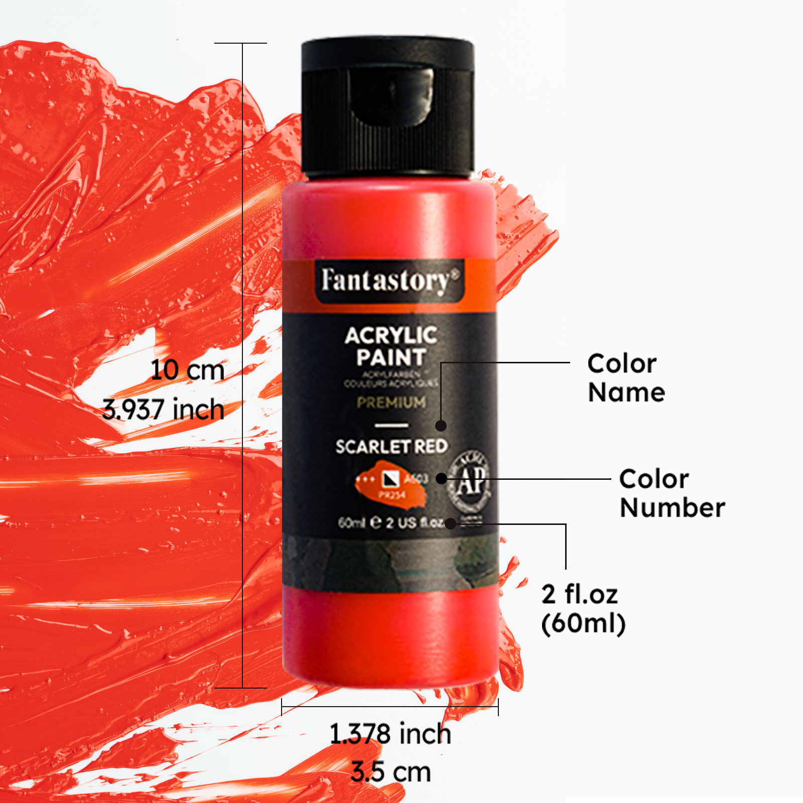 Fantastory 28-Color Acrylic Paint Set with 12 Brushes photo 4