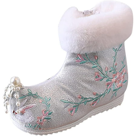 

QWZNDZGR Baby Boy Girl Snow Boots Waterproof Winter Warm Winter Warm Crib Shoes Plush Bow Ankle Boots Cozy Thermal Wrap Booties