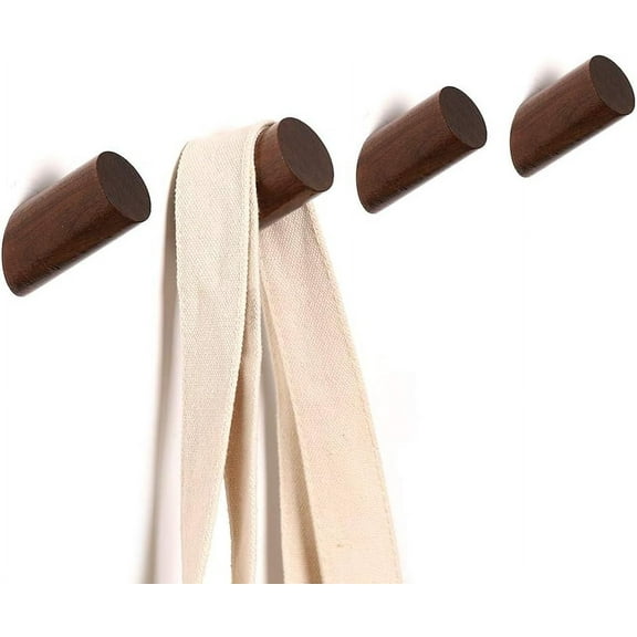 Handcrafted Rustic Design Wall Hooks, Multi-Purpose Hanging Solid Wood Construction with Easy Installation Guide for Personalize Space (Short, Black Wood)