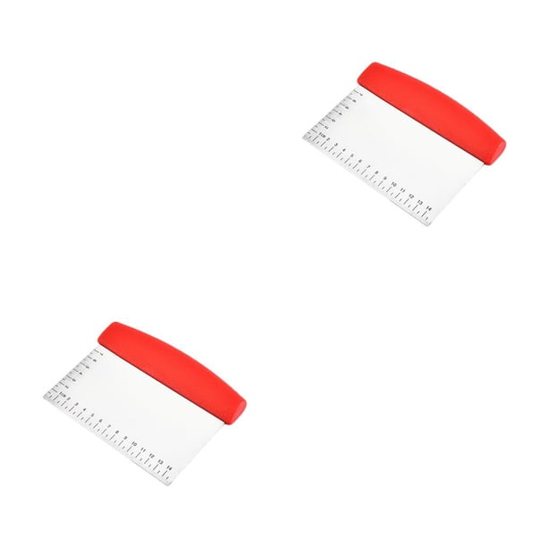 Moyic Gran oferta, 1 pieza, raspador de multiusos, picador para hornear, cocina, herramienta para raspar pan de Pizza de acero rojo 2piezas
