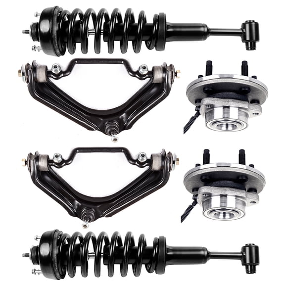 CCIYU Complete Suspension Kit Fits 02 03 for Explorer, 02 03 for Mercury Mountaineer Includes Strut Spring Assembly, Control Arm and Ball Joint Assembly, Front Wheel Hub