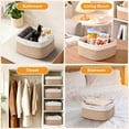 thumbnail image 3 of Natubeau 4 Pack Shallow Cotton Rope Storage Baskets for Shelves 10.5" x 10.5" x 5.5", Foldable Cube Storage Bins Organize Toys Snacks Diapers, Closet Bedroom Nursery Organizer, Brown & White, 3 of 10