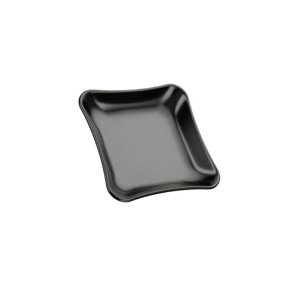 Square Serving Tray, Thickened Stainless Steel Metal Food Plate and Baking Sheet for Home Kitchen Snacks, Bone Dishes, and Appetizers with Mirror Finish, Black