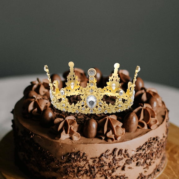Masteelf Crown Cake Topper Alloy Crown Delicate Crown Shaped Topper for Wedding Birthday Cake