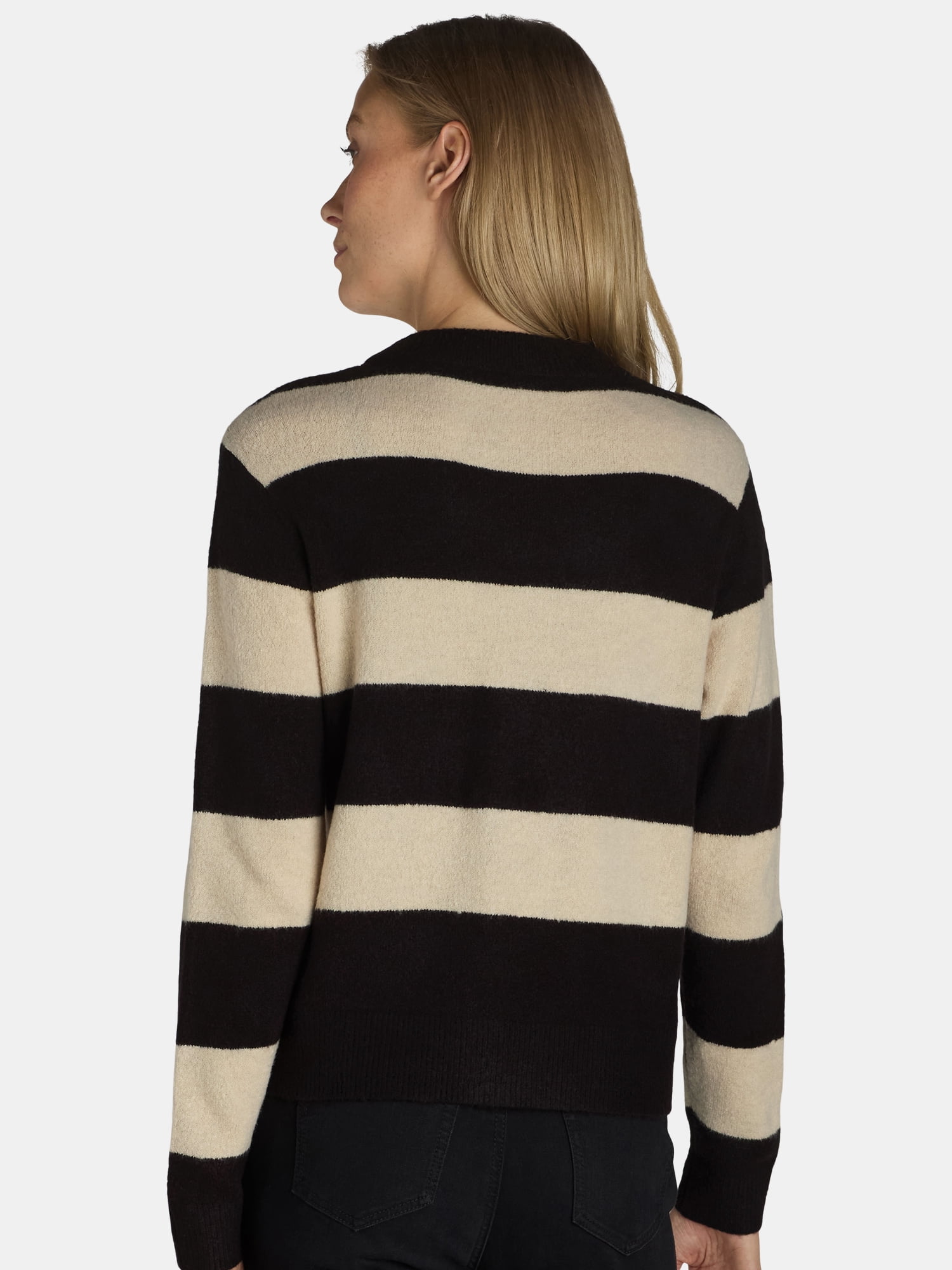99 Jane Street Women’s and Women's Plus Striped Sweater with Bow Design, Sizes XS-4X