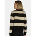 thumbnail image 3 of 99 Jane Street Women’s and Women's Plus Striped Sweater with Bow Design, Sizes XS-4X, 3 of 6