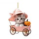 thumbnail image 5 of Mochila colgante para coche con diseño de gato mágico navideño, de acrílico, plana, para el interior del coche, llavero decorativo, 5 of 5