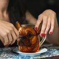 thumbnail image 4 of Face Design Clear Glass Cup Decorative Drinking Glassware for Home Kitchen Living Room, 4 of 5