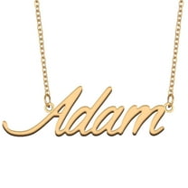 HUAN XUN Gold Plated Adam Name Necklace Mens Jewelry Best Friend Gift