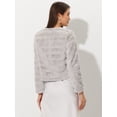 thumbnail image 4 of DARING DIVA Women's Long Sleeve Collarless Shaggy Soft Faux Fur Coat S Light Gray, 4 of 6