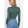 thumbnail image 3 of J. METHOD Women's Turtle Neck Crop Top Long Sleeve Ribbed Knit Casual Basic Cropped T Shirts, 3 of 4