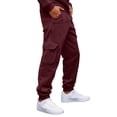 thumbnail image 5 of Baggy Sweatpants for Men Elastic Waist Running Drawstring Joggers Sports Workout Tapered Sweat Pants with Pockets Wine 3XL, 5 of 9