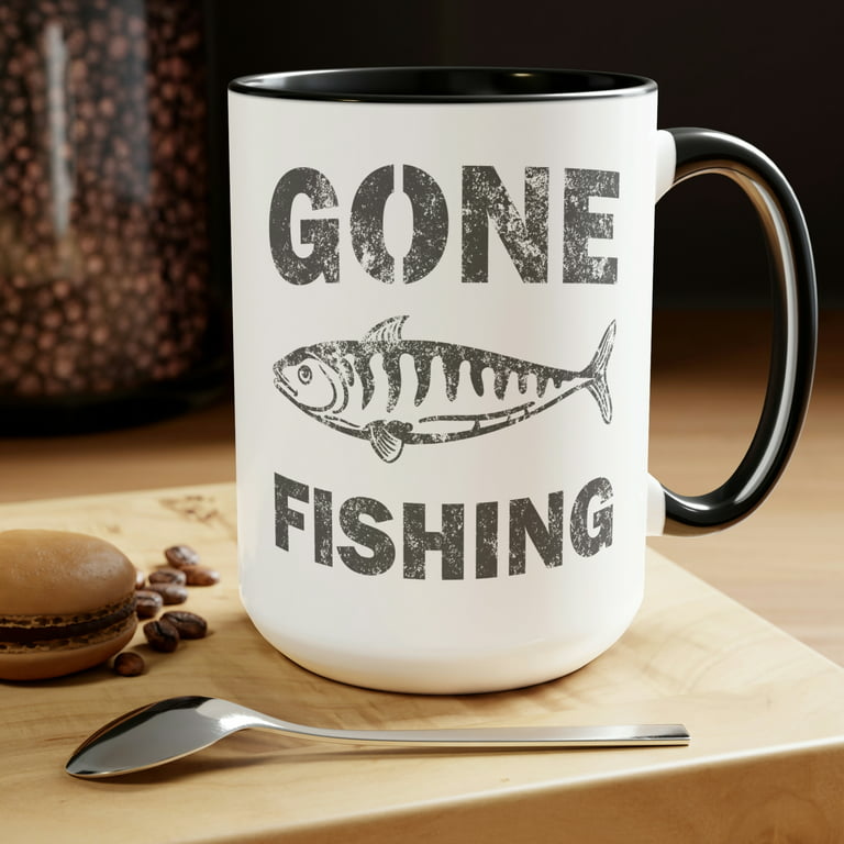 Fishing Mug, Gone Fishing Coffee Mug, Gift for Fisherman, Guy
