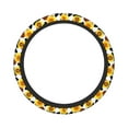 thumbnail image 2 of Kll Car Steering Wheel Cover, Universal 15 Inch, Soft Elastic And Comfortable,Car Accessories Decorations-Cow Print Sunflower, 2 of 7