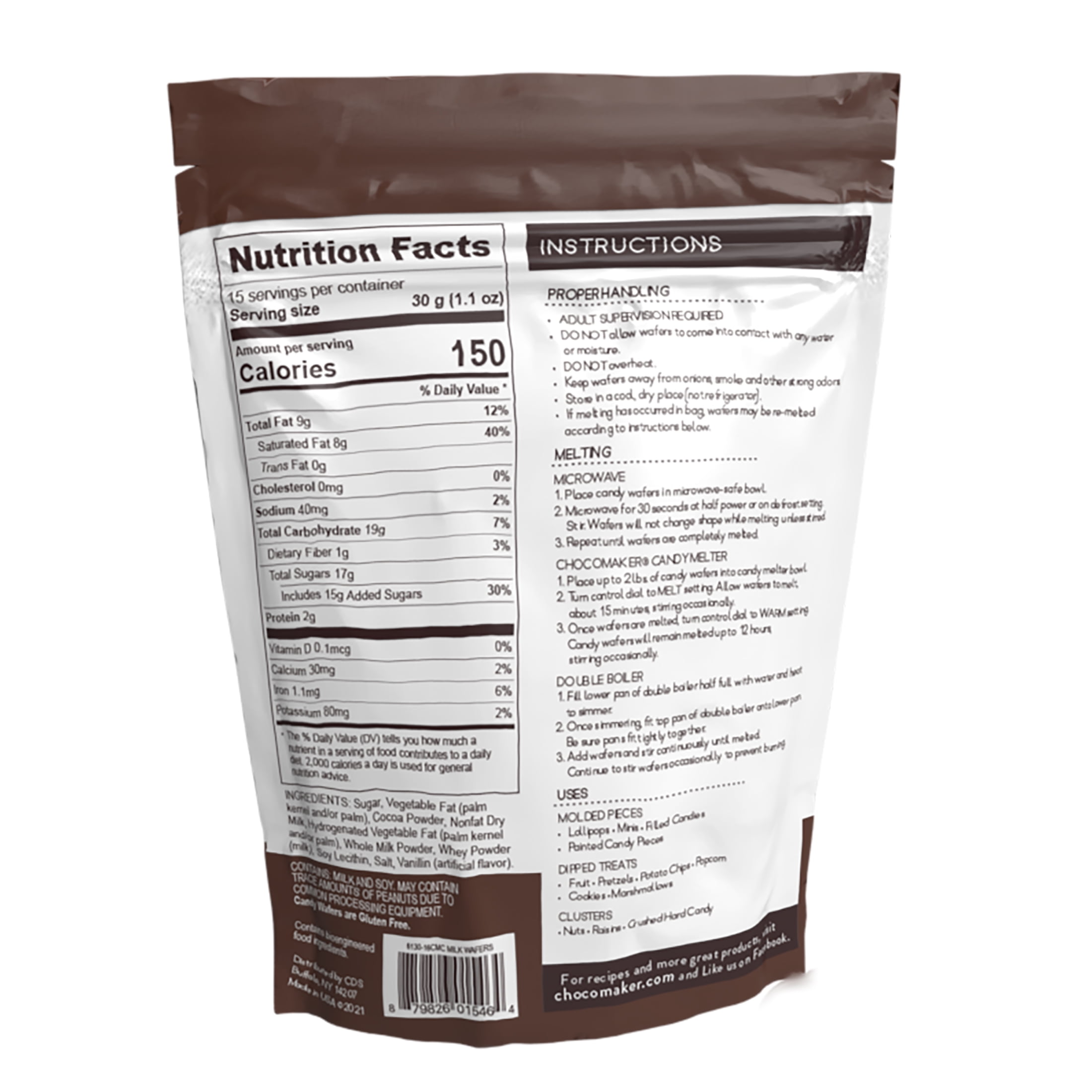 ChocoMaker Milk Chocolate Flavored Candy Wafers, 16oz