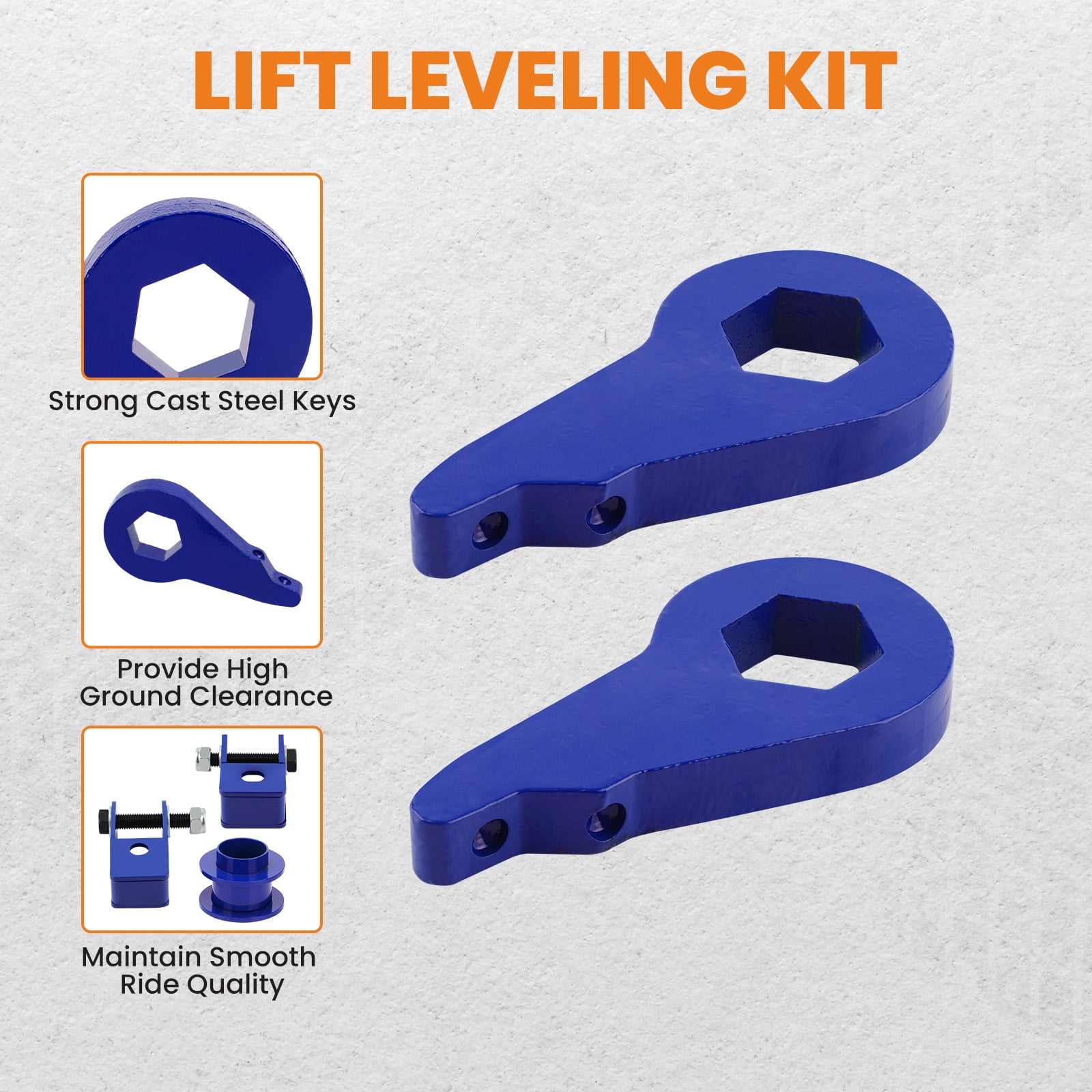 maXpeedingrods 1-3" Front & 2" Rear Leveling Lift Kit for 2000-2006 Chevy Avalanche Tahoe Suburban Yukon Escalade 6-Lug Truck, with Front Rear Shock Extenders