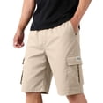 thumbnail image 5 of Homeyce Men's Stretch Cargo Shorts Elastic Waist Drawstring Shorts Summer Outdoor Work Casual Lightweight Big & Tall Cargo Shorts with Multi Pockets Quick Dry Joggers,Brown 2XL, 5 of 5