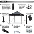 thumbnail image 5 of ABCCANOPY 10' x 10' Black Outdoor Commercial Instant Shelter Metal Patio Pop-Up Canopy, 5 of 8