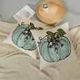 thumbnail image 3 of Fall Pillow Covers 18x18 Set of 2 Teal Blue Pumpkin Leaves Fall Decor Pillowcase Autumn Harvest Thanksgiving Decorative Outdoor Throw Pillow Covers Linen Farmhouse Cushion Case for Couch Home, 3 of 6